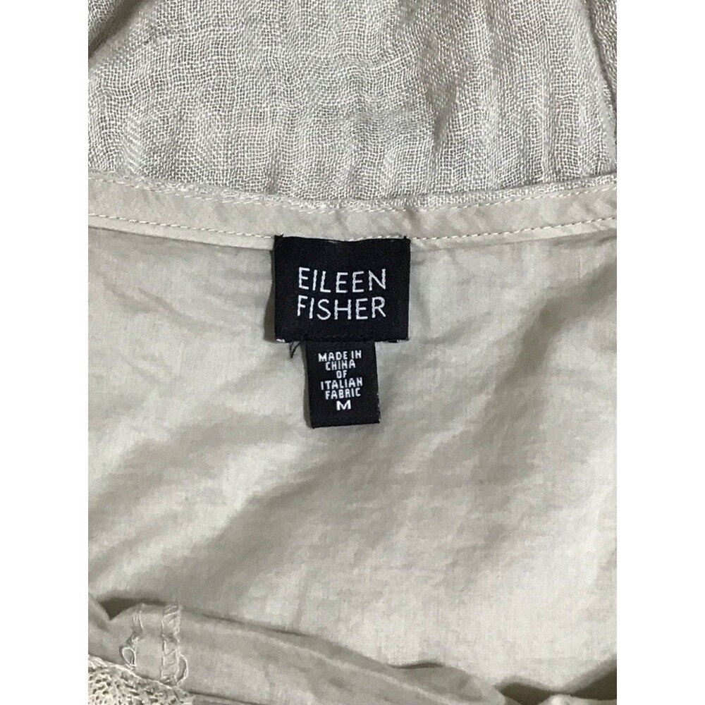 Eileen Fisher Linen Skirt Womens Med Beige Milkmaid Fairy Grunge Y2K Fringed Hem - Picture 16 of 16